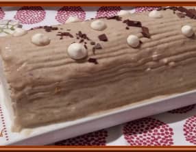 Bûche chocolat et mousse de marrons