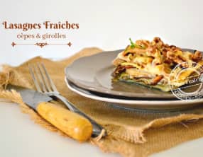 Lasagne fraîche aux cèpes, girolles et noix