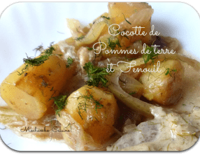 Cocotte de pommes de terre au fenouil, sauce au vin blanc et fanes de fenouil