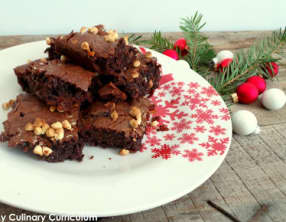 Brownie chocolat au lait, chicorée Leroux et pépites de chocolat blanc