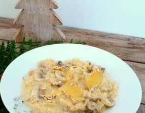 Risotto de chou-fleur et champignons au brie noir