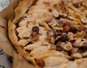 Tarte aux pommes, au Nutella et aux noisettes