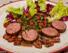 Saucisse de Morteau aux haricots borlotti