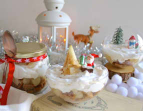 Bûche de Noël revisitée en verrine : poires, cacao et cannelle