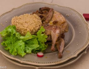 Cailles à l'orange et aux raisins