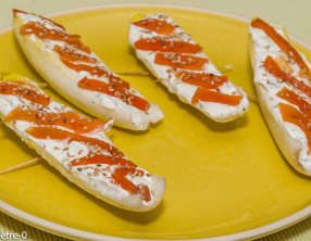 Barquettes d'endives à la ricotta et à la truite fumée