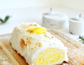 Bûche de Noël façon tarte au citron meringuée