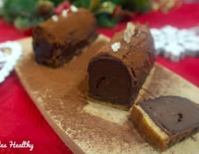 Mini bûche chocolat et marron aux noisettes