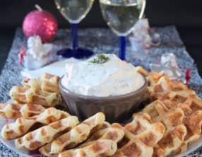 La gaufre apéritive au saumon fumée