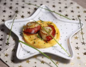 St-Jacques au chorizo et écrasée de potiron aux épices