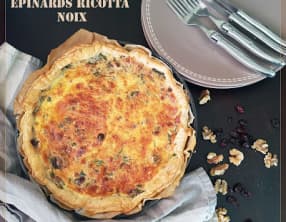 Quiche épinards Ricotta noix et cranberries