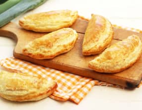 Chaussons aux poireaux et crevettes