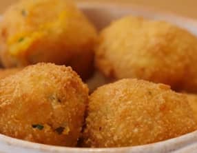 Croquette de patate douce, cœur fondant de raclette