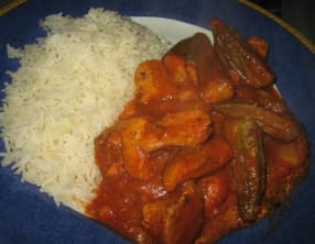 Ragoût arménien de bamias ou gombos et d'agneau