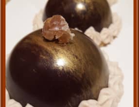 Dômes en chocolat à la mousse de marron