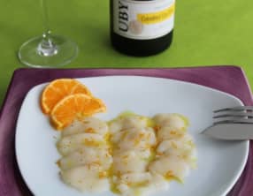 Carpaccio de saint-jacques à la clémentine de Corse