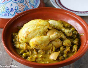 Tajine de poulet aux olives et citron confit