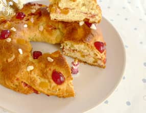 Gâteau des rois brioche aux fruits confits