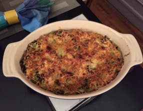Gratin de poireaux au sarrasin grillé