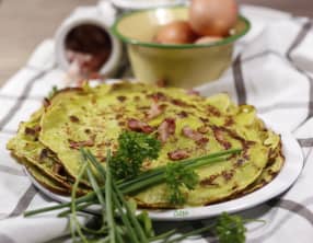 Crêpes au lard et aux fines herbes