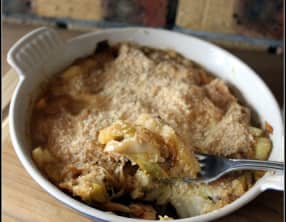 Parmentier au saumon et fondue de poireaux au vadouvan masala