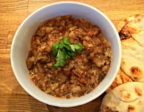 Salade d'aubergines en purée