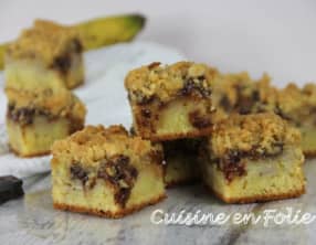 Crumb-cake banane chocolat