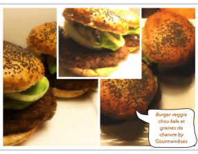 Burger veggie au chou kale et graines de chanvre