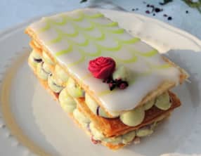 Millefeuille pistache myrtille