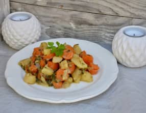 Mijoté de carottes et pommes de terre persillées