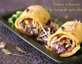 Crêpes indiennes à la farine de pois-chiches