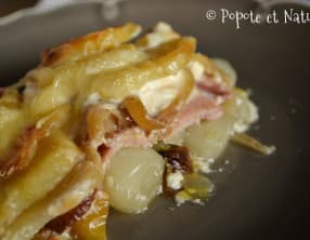 Gratin d'endives et de pommes de terre aux pommes