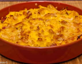 Gratin de polenta aux lardons