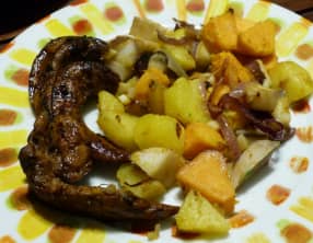 Aiguillettes de canard marinées aux baies roses et miel