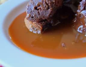 Chocolate lava cake au caramel beurre salé