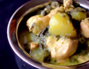 Sauté vert de poulet au curry