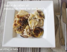 Gratin de céleri rave et pommes de terre au gorgonzola