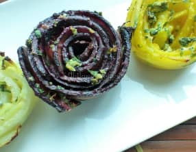 Roses de carottes au parmesan, ail et persil