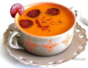 Soupe à la patate douce et au chorizo