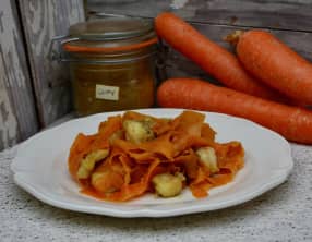 Wok de lotte et carottes au curry