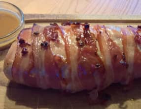 Filet mignon au lard ,baie rose et sirop d'érable