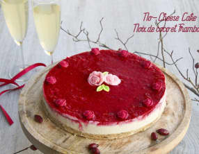 No cheese-cake à la noix de coco et framboise