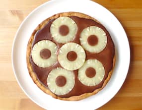 Tarte fondante au chocolat et à l'ananas