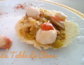Saint Jacques en coquille de parmesan