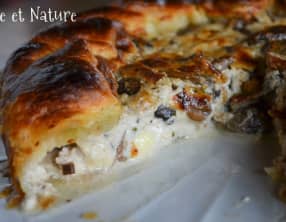 Feuilleté à la tomme fraîche et aux champignons