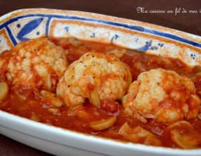 Minis chou-fleurs sauce tomate aux champignons