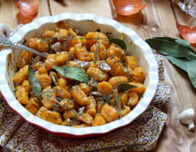 Gratin de gnocchis de butternut aux champignons