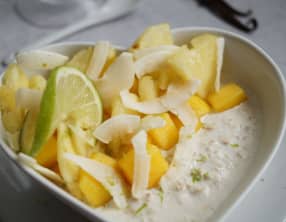 Overnight oats coco, vanille, mangue et ananas