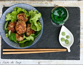Boulettes de poulet et shitakés