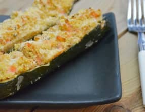 Courgettes farcies au quinoa et saumon fumé